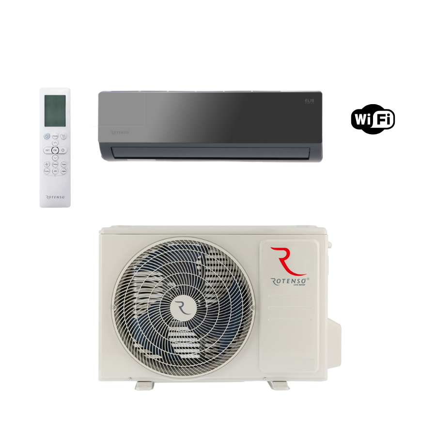 Rotenso airco set Elis zwart E26Xi / EO26Xo